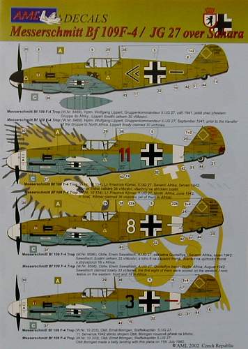 1/48 Decals Bf-109 F4 Sahara