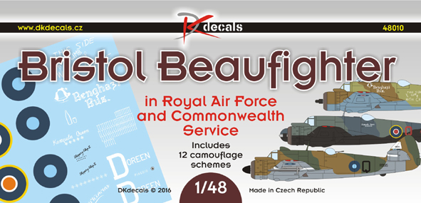 1/48 Br.Beaufighter - RAF&Comm.serv. (12x camo)