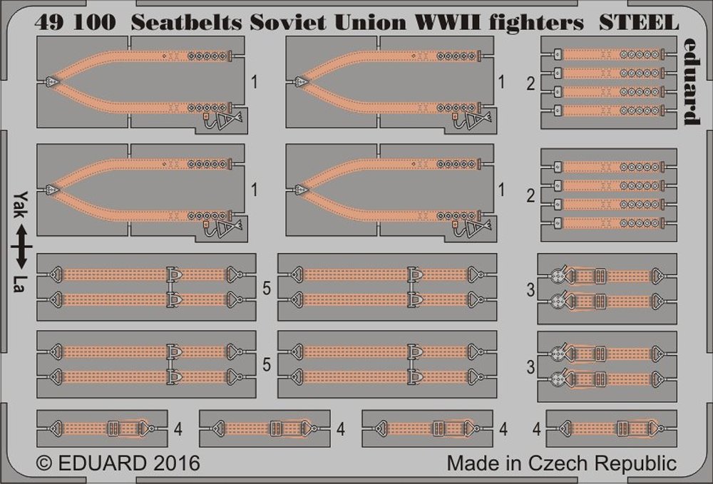 SET 1/48 Seatbelts Sov.Union WWII fighters STEEL
