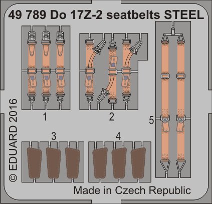 SET 1/48 Do 17Z-2 seatbelts STEEL (ICM)