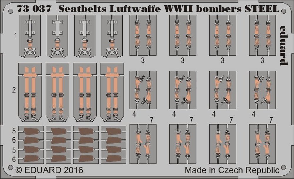 SET 1/72 Seatbelts Luftwaffe WWII bombers STEEL