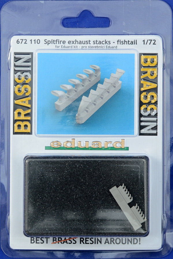 BRASSIN 1/72 Spitfire exh. stacks - fishtail (EDU)