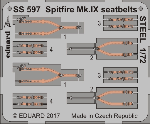 1/72 Spitfire Mk.IX seatbelts STEEL (EDU)