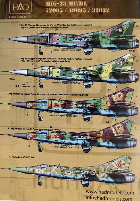 1/32 Decal MiG-23 MF/ML (6x camo)