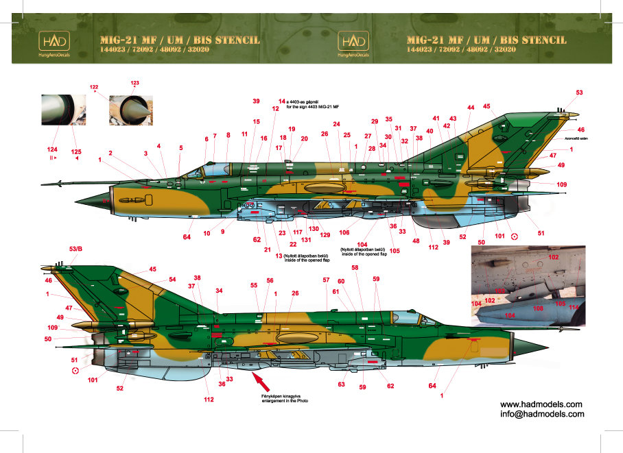 1/144 Decal MiG-21 data