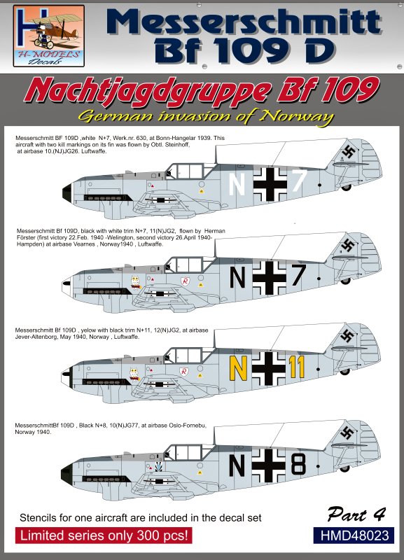 1/48 Decals Bf 109D Nachtjagdgrupe - Part 4