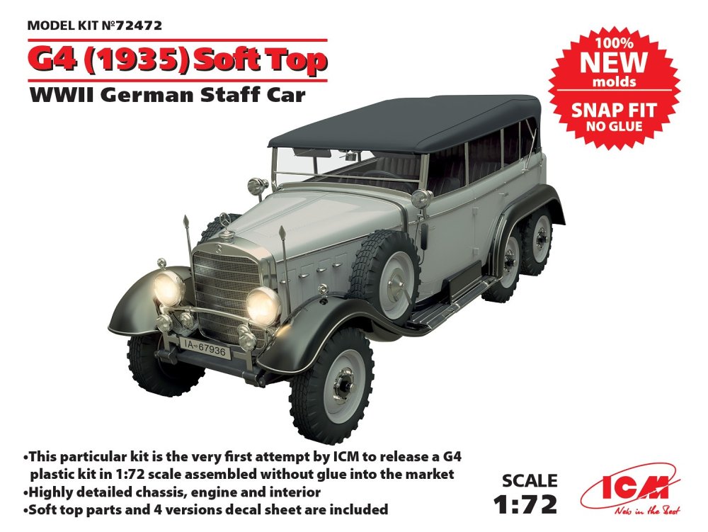 1/72 G4  Soft Top (1935) German WWII Staff Car