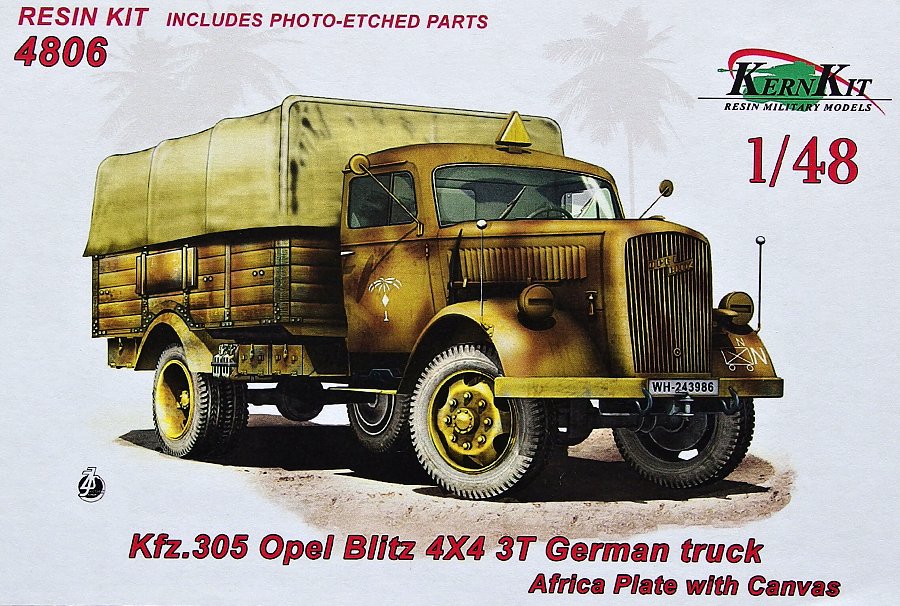 1/48 Kfz.305 Opel Blitz 4x4 3T Africa Plate&canvas