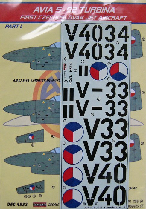1/48 Decals Avia S-92 Turbina (Czechosl.) Part I.