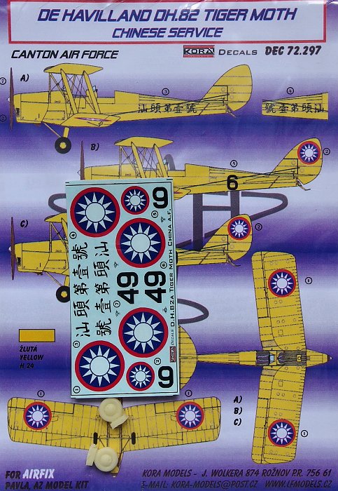 1/72 Decals DH.82 Tiger Moth Chinese Service
