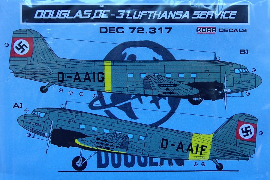 1/72 Decals Douglas DC-3 Lufthansa (ESCI/REV)