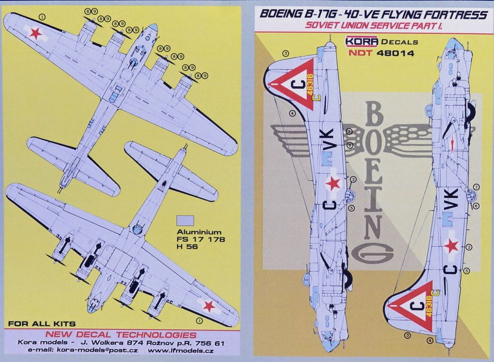 1/48 Decals Boeing B-17G-40-VE Soviet Union