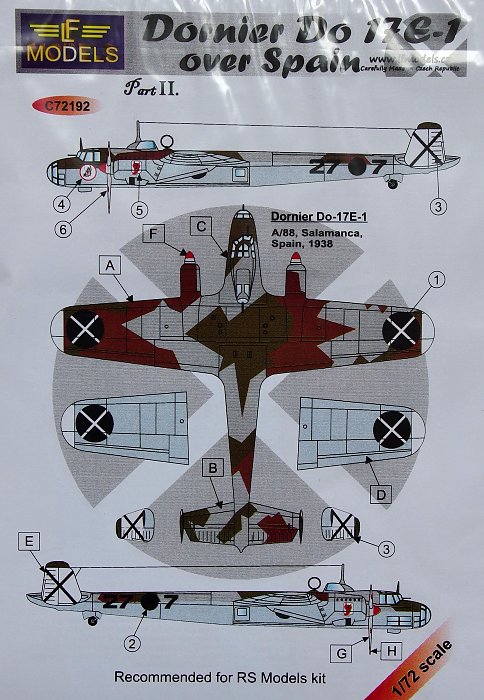 1/72 Decals Dornier Do 17E-1 over Spain - part II