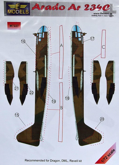 1/72 Mask Arado Ar-234C (DRAG/DML/REV)