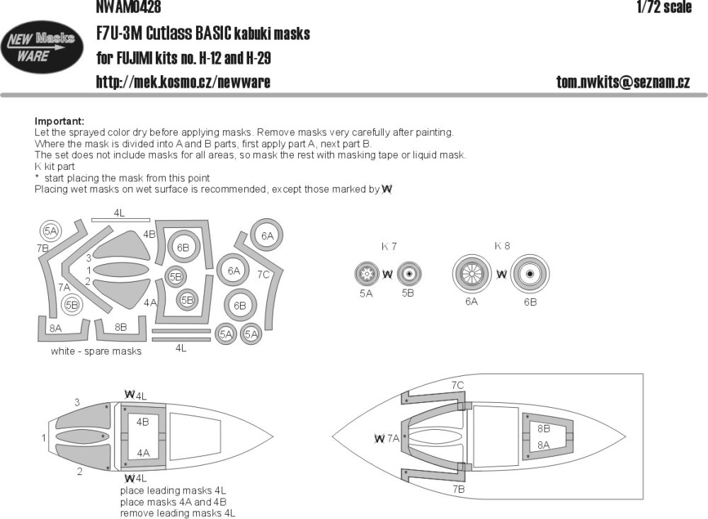 1/72 Mask F7U-3M Cutlass BASIC (FUJI H-12/H-29)