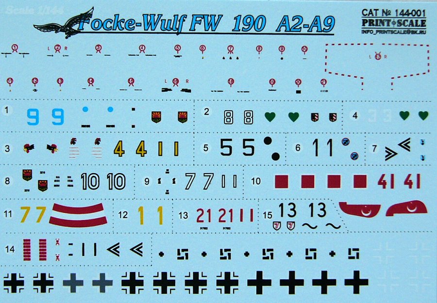 1/144 Focke-Wulf FW 190 A2-A9 (wet decals)