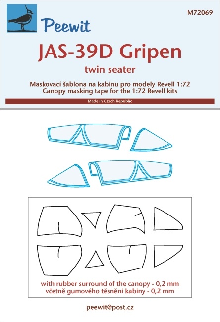 1/72 Canopy mask JAS-39D Gripen (REV)