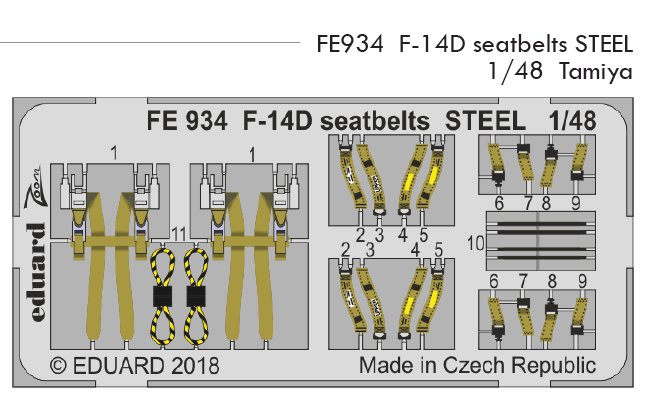 1/48 F-14D seatbelts STEEL (TAM)