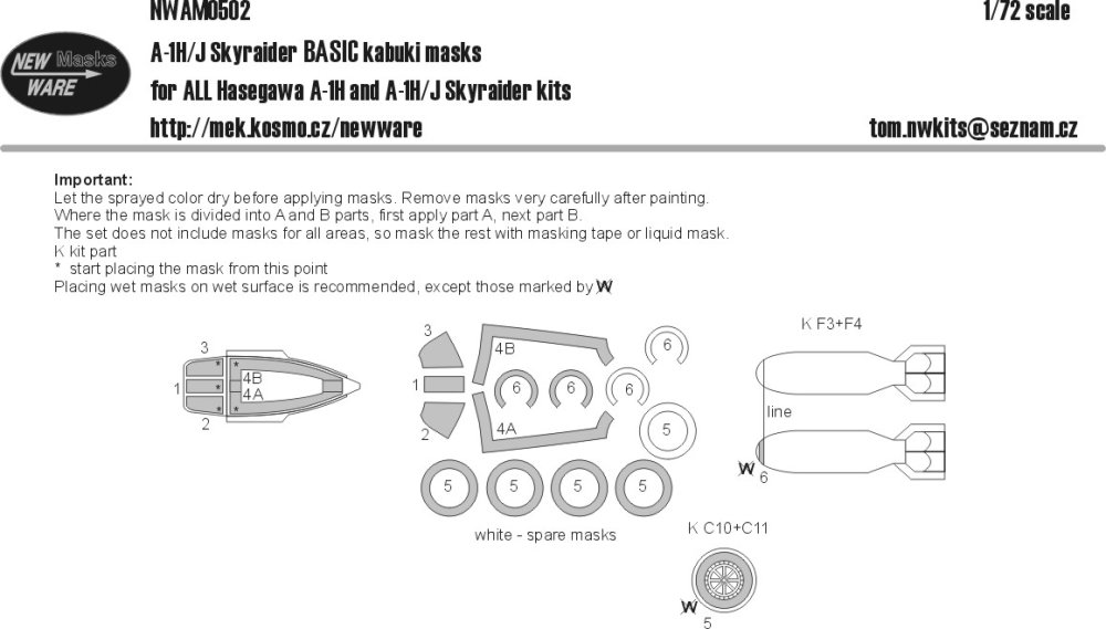 1/72 Mask A-1H/J Skyraider BASIC (HAS)