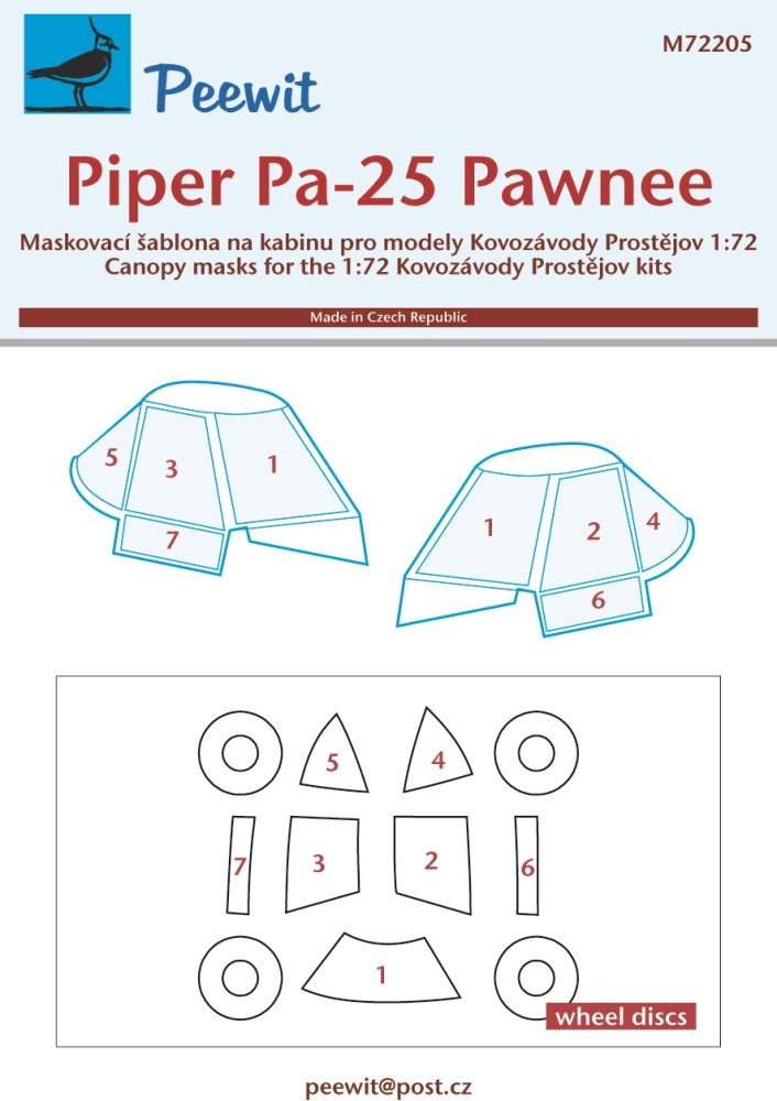 1/72 Canopy mask Piper Pa-25 Pawnee (KP)