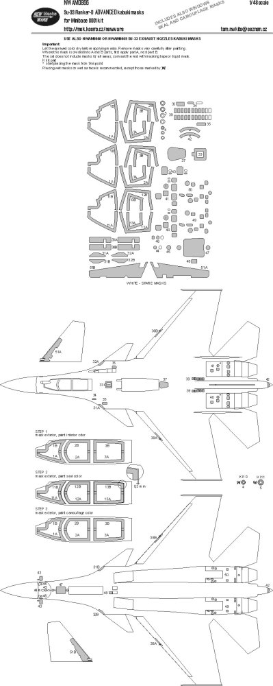 1/48 Mask Su-33 Flanker-D ADVANCED (MINIBASE 8001)