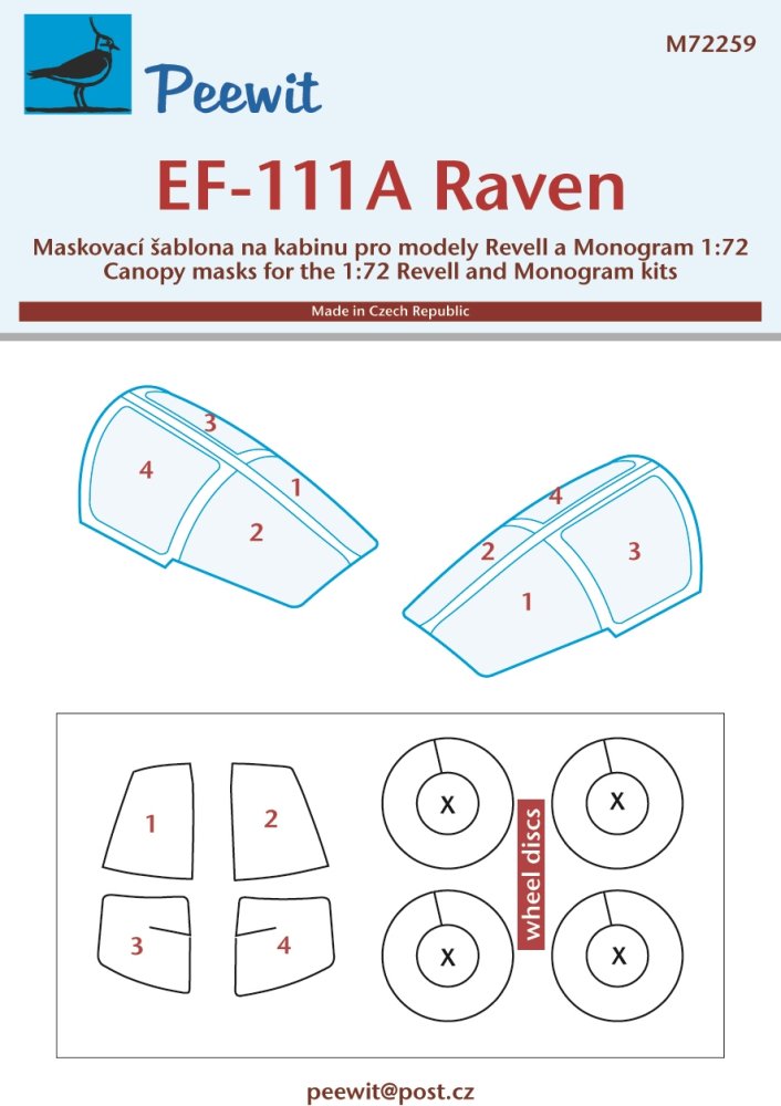 1/72 Canopy mask EF-111A Raven (REV/MONO)