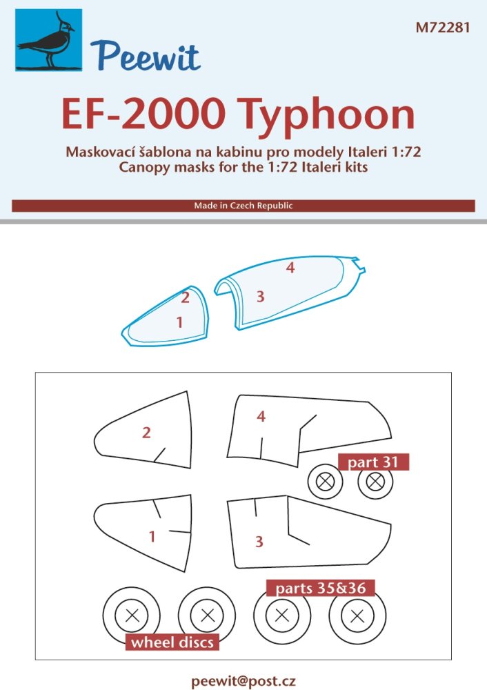 1/72 Canopy mask EF-2000 Typhoon (ITAL)
