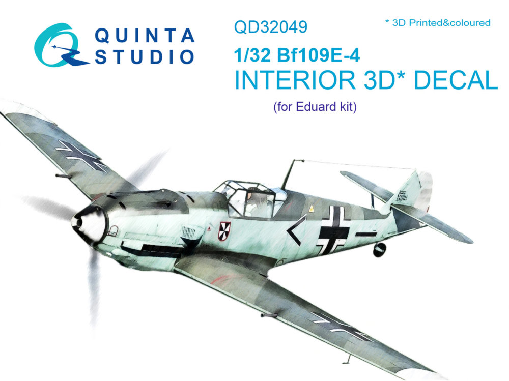 1/32 Bf 109E-4 3D-Print&colour Interior (EDU)