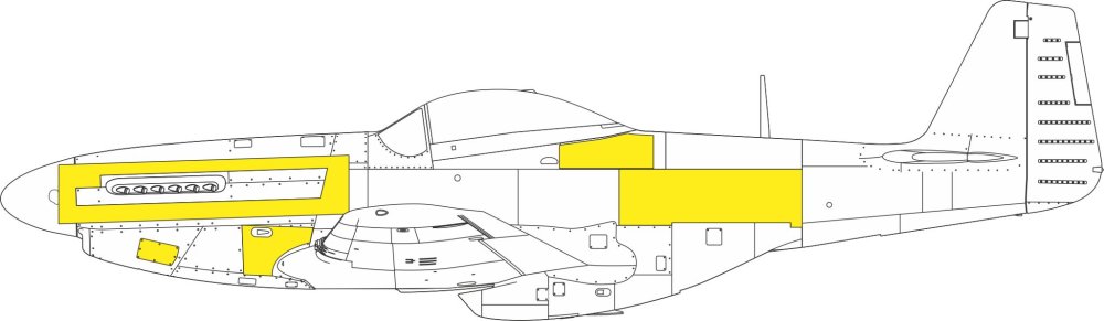 Mask 1/48 P-51D surface panels (EDU)