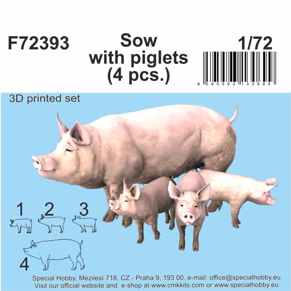 1/72 Sow with piglets (4 pcs.)