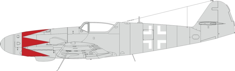 Mask 1/48 Bf 109K-4 tulip pattern&nation.insignia