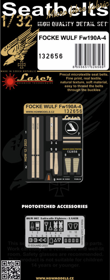 1/32 Seatbelts Focke Wulf FW190A-4 (laser)