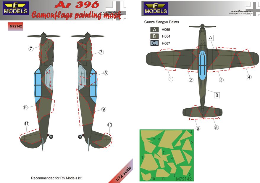 1/72 Mask Arado Ar 396 Camouflage painting (RS)