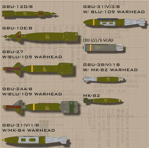 MODELIMEX Online Shop | 1/48 USAF Weapons Stencils LGBs and JDAMs ...