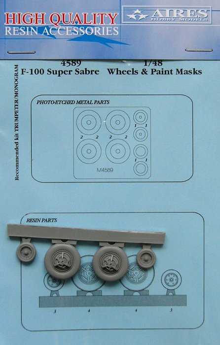 1/48 F-100 Super Sabre wheels&paint masks (TRUMP)