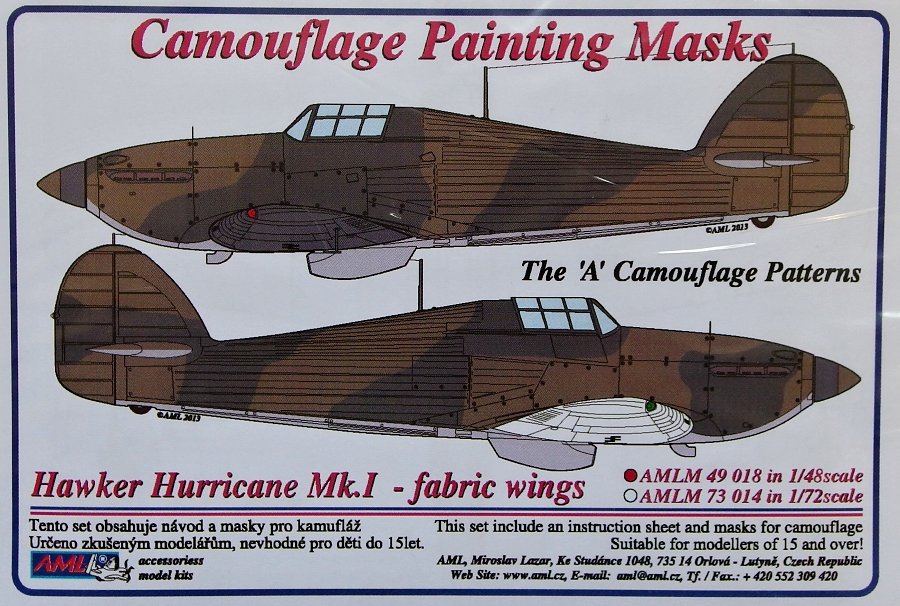 1/48 Camouflage masks H.Hurricane Mk.I fabric w. A