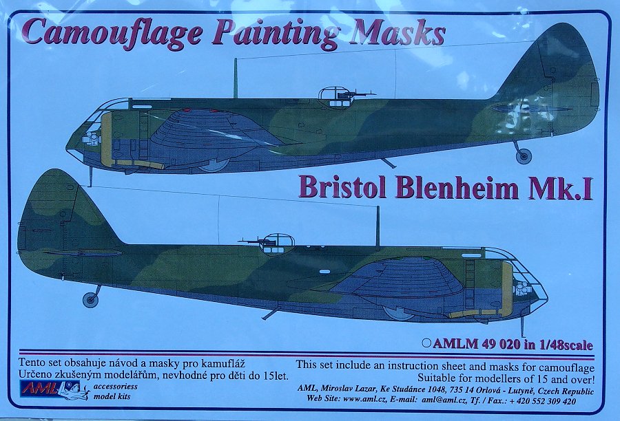 1/48 Camouflage masks Bristol Blenheim Mk.I