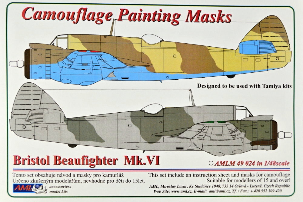 1/48 Camouflage masks Br.Beaufighter Mk.VI (TAM)