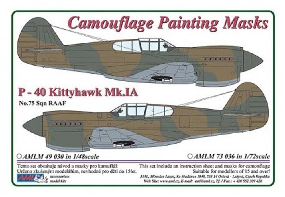 1/48 Camouflage masks P-40 Kittyhawk Mk.IA