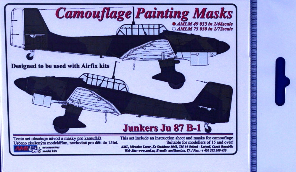 1/48 Camouflage masks Junkers Ju 87 B-1 (AIRFIX)