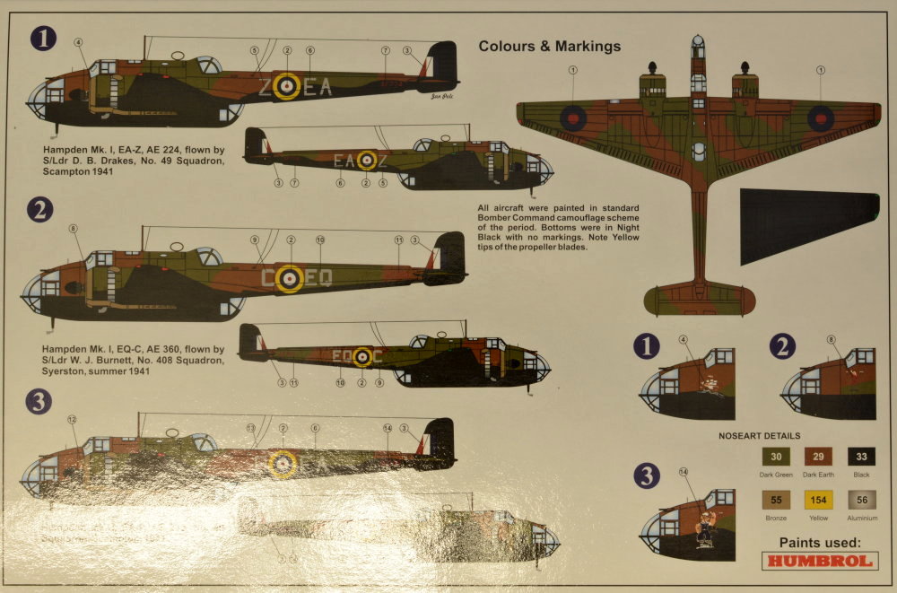 MODELIMEX Online Shop | 1/72 Handley Page HP.52 Hampden Mk.I (3x Camo ...