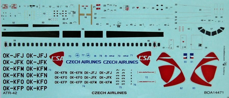 1/144 Decals ATR 42 - Czech Airlines (F-RSIN)