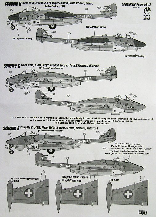 MODELIMEX Online Shop | 1/72 de Havilland Venom Mk 1R Swiss AF | your ...