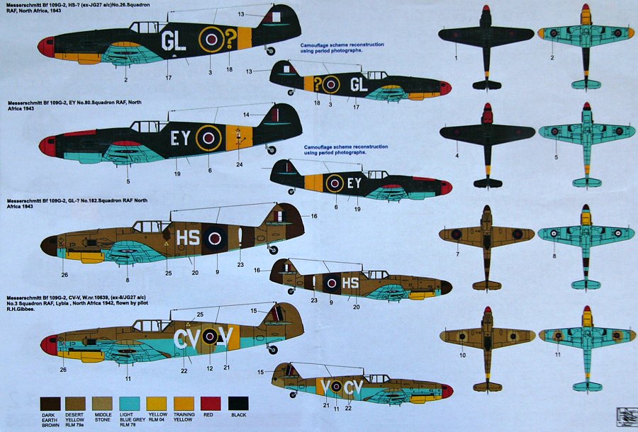 MODELIMEX Online Shop | 1/72 Decals Captured Bf 109s in the RAF - Part ...