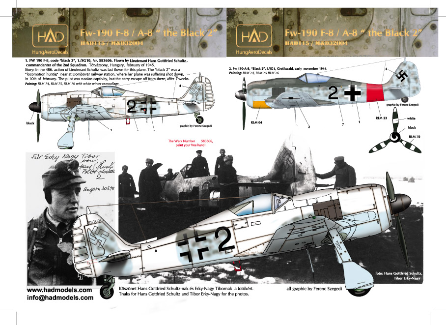 1/48 Decal Fw-190 F-8 / A-8  (Luftwaffe black 2)