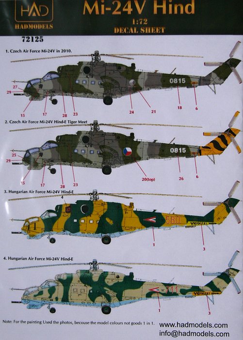 MODELIMEX Online Shop | 1/72 Decal Mi-24V Hind (4x camo) | your ...