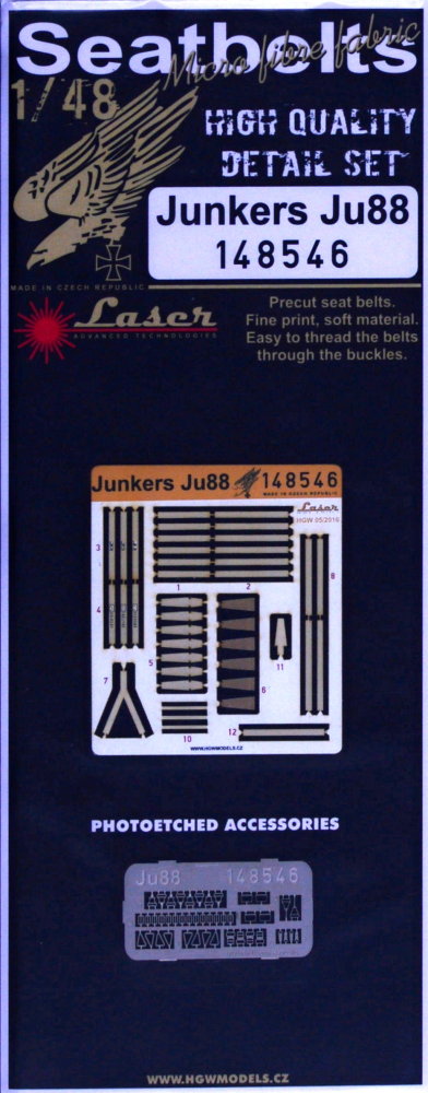 1/48 Seatbelts Junkers Ju88 (laser)