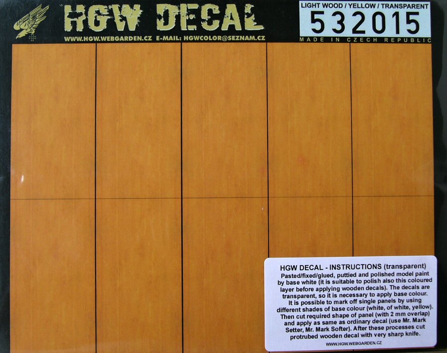 1/32 Decals Light Wood - YELLOW (transpar.) SMALL