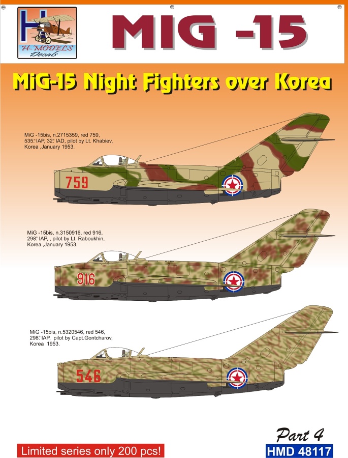 MODELIMEX Online Shop | 1/48 Decals MiG-15 Night Fighters over