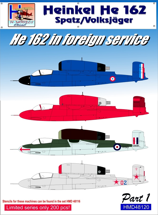 1/48 Decals Heinkel He 162 Foreign Service Part 1